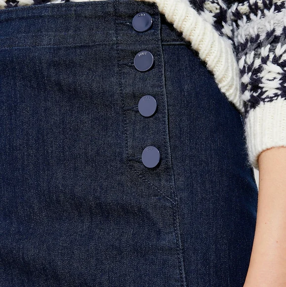 LOFT denim nautical sailor denim skirt, 29", blue - Picture 3 of 11